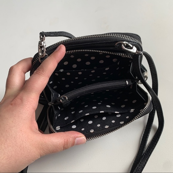 Brighton Zebra Print Leather Crossbody Bag Purse Black White Small - Picture 9 of 11